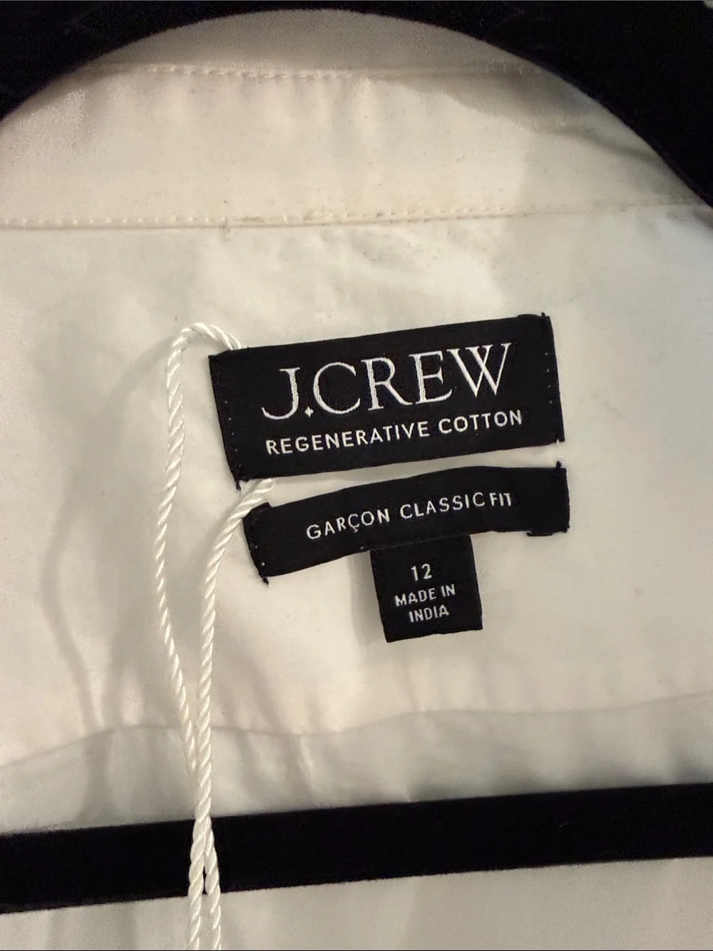 J. Crew White Button-Up Shirt with Silver Sequin Trim